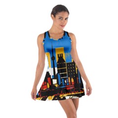 Architecture City House Window Cotton Racerback Dress by Pakrebo