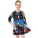 Architecture City House Window Kids  Quarter Sleeve Shirt Dress View1