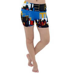 Architecture City House Window Lightweight Velour Yoga Shorts by Pakrebo