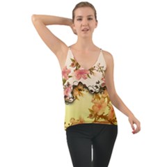 A Touch Of Vintage, Floral Design Chiffon Cami by FantasyWorld7