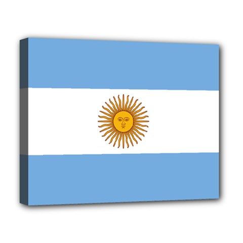 Argentina Flag Deluxe Canvas 20  X 16  (stretched) by FlagGallery