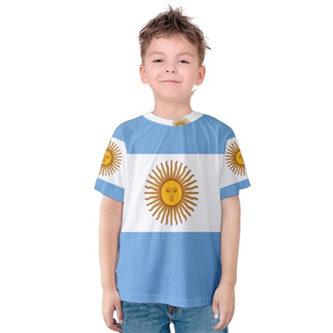 Argentina Flag Kids  Cotton Tee by FlagGallery