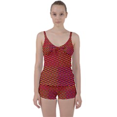 Pattern Textile Structure Abstract Tie Front Two Piece Tankini by Pakrebo