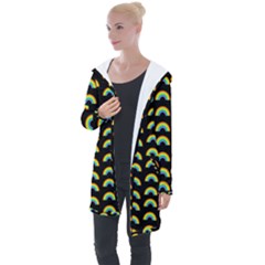 Pride Rainbow Flag Pattern Longline Hooded Cardigan by Valentinaart