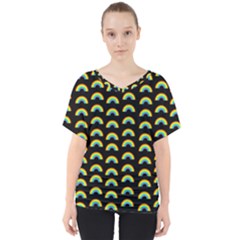 Pride Rainbow Flag Pattern V-neck Dolman Drape Top by Valentinaart