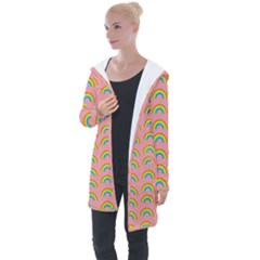 Pride Rainbow Flag Pattern Longline Hooded Cardigan by Valentinaart