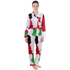 Malawi Flag Map Geography Outline Satin Long Sleeve Pyjamas Set by Sapixe