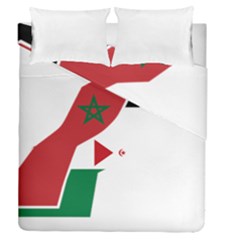 Western Sahara Flag Map Geography Duvet Cover Double Side (queen Size) by Sapixe