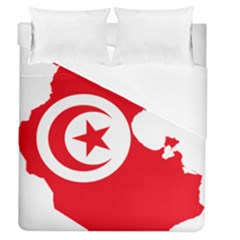 Tunisia Flag Map Geography Outline Duvet Cover (queen Size) by Sapixe