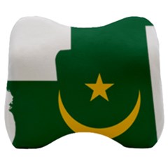 Mauritania Flag Map Geography Velour Head Support Cushion by Sapixe