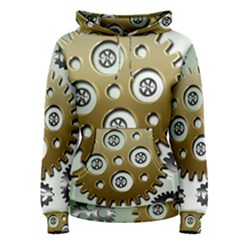 Gear Background Sprocket Women s Pullover Hoodie by HermanTelo