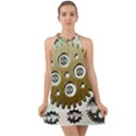 Gear Background Sprocket Halter Tie Back Chiffon Dress View1