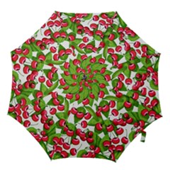 Cherry Leaf Fruit Summer Hook Handle Umbrellas (medium) by Mariart