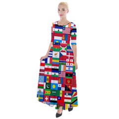 Flags Countries International Half Sleeves Maxi Dress by Sapixe