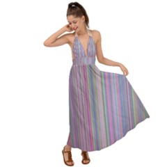 Broken Tv Screen Rainbow Backless Maxi Beach Dress by dressshop