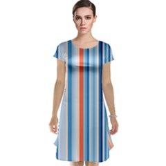 Blue And Coral Stripe 1 Cap Sleeve Nightdress by dressshop