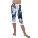 Gray Wolf - Forest King Kids  Lightweight Velour Capri Leggings  View1