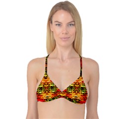 Mosaic Structure Grain Mode Reversible Tri Bikini Top by Pakrebo