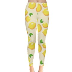 Fruits Template Lemons Yellow Leggings  by Pakrebo