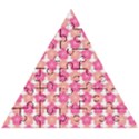 Sakura Flower Pattern Wooden Puzzle Triangle View1