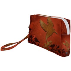 Elegant Decorative Bird Wristlet Pouch Bag (small) by FantasyWorld7