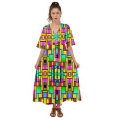 H 6 Kimono Sleeve Boho Dress by ArtworkByPatrick