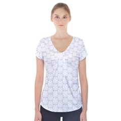 Hexagon Geometric Shape Short Sleeve Front Detail Top by Bajindul