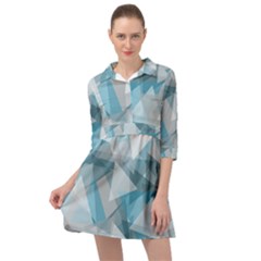 Triangle Blue Pattern Mini Skater Shirt Dress by HermanTelo