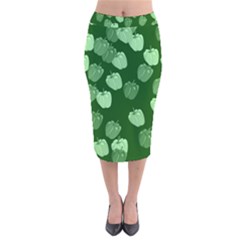 Paprika Velvet Midi Pencil Skirt by Mariart