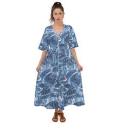 Abstract Blue Diving Fresh Kimono Sleeve Boho Dress by HermanTelo