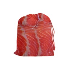 Food Fish Red Trout Salty Natural Drawstring Pouch (large) by Pakrebo