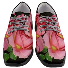 Roses Flowers Arrangement Garden Women Heeled Oxford Shoes by Pakrebo