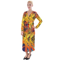 Board Circuits Control Center Trace Velvet Maxi Wrap Dress by Pakrebo