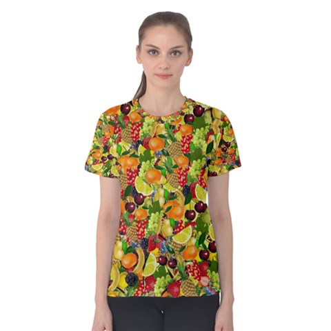 Background Pattern Structure Fruit Women s Cotton Tee by Pakrebo