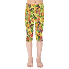 Background Pattern Structure Fruit Kids  Capri Leggings  by Pakrebo