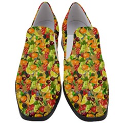 Background Pattern Structure Fruit Women Slip On Heel Loafers by Pakrebo