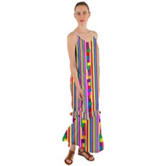 Rainbow Geometric Spectrum Cami Maxi Ruffle Chiffon Dress by Mariart