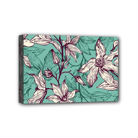 Vintage Floral Pattern Mini Canvas 6  X 4  (stretched) by Sobalvarro