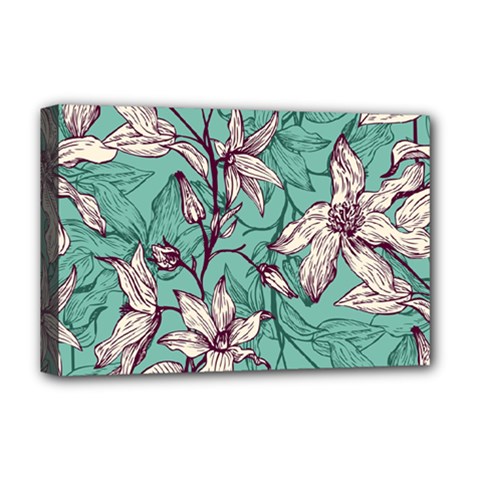 Vintage Floral Pattern Deluxe Canvas 18  X 12  (stretched) by Sobalvarro