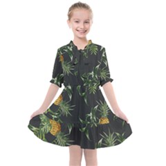 Pineapples Pattern Kids  All Frills Chiffon Dress by Sobalvarro