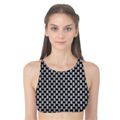 Fabric Black And White Material Tank Bikini Top by Simbadda