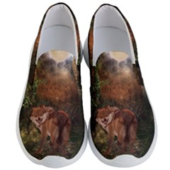 Awesome Wolf In The Darkness Of The Night Men s Lightweight Slip Ons by FantasyWorld7