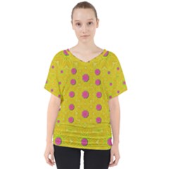 Bloom On In  The Sunshine Decorative V-neck Dolman Drape Top by pepitasart