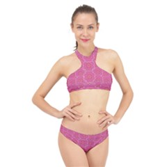 Bloom On In  The Soft Sunshine Decorative High Neck Bikini Set by pepitasart