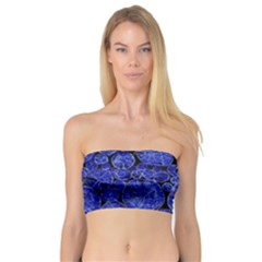 Neon Abstract Cobalt Blue Wood Bandeau Top by Bajindul