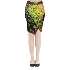 Background Star Abstract Colorful Midi Wrap Pencil Skirt by HermanTelo