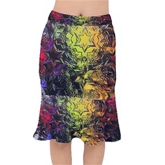 Background Star Abstract Colorful Short Mermaid Skirt by HermanTelo