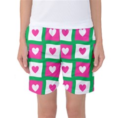 Pink Love Valentine Women s Basketball Shorts by Mariart