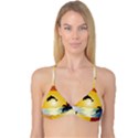 Ocean Sunset Dolphin Palm Tree Reversible Tri Bikini Top View1