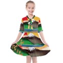 Mount Fuji Japan Lake Sun Sunset Kids  All Frills Chiffon Dress View1